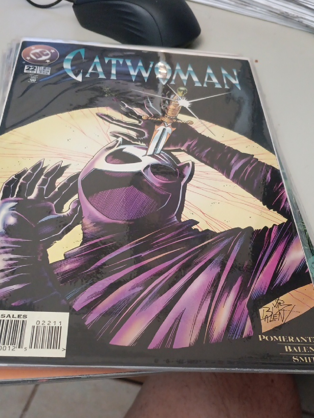 DC Comics Catwoman Comic Cover – Black, Purple, Cream In A Sleeve